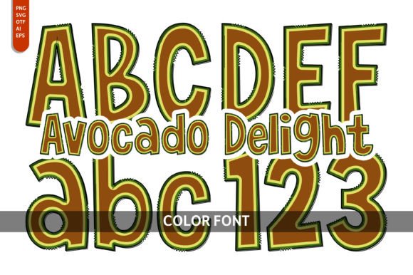 Avocado Delight: A Creative Font for Playful Designs